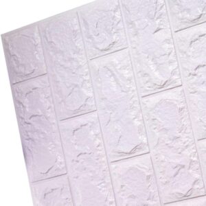 (1piece )3d Wall Stickers Faux Brick White Brick | Bedroom Home Decor Waterproof Self Adhesive Living Room Wallpaper - Image 2