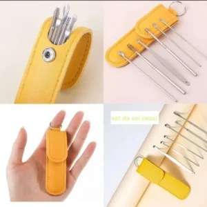 Ear Wax Cleaning Kit, 6 Pcs Ear Pick Tools, Wax Removal Kit, Ear Cleaning Tool Set, Spring Earwax Cleaner Tool Ear Wax Remover(random color) - Image 2