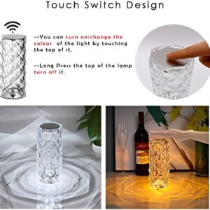 16 Colors Diamond Rose Crystal Lamp Bedside Acrylic Table Lamp | Led Diamond Touch Lamp With Remote - Image 5