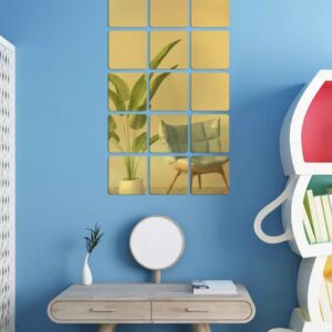 Square Shaped Acrylic Mirror Wall Stickers (15 Pcs) - Image 1