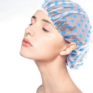 (pack of 6) Shower Caps Waterproof Shower Cap for Women Reusable Shower Hat Bath Caps with Elastic Band, Large Plastic Long Hair Environmental Protection Hats for Ladies Girls Kids Spa Salon - Image 3