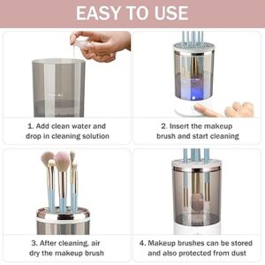 3 In 1 Electric Makeup Brush Cleaner Makeup Brushes Drying Rack Brush Holder Stand Tool Automatic Make Up Brush Cleaner Machine - Image 3