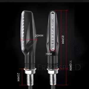 Pack of 2 pair(4pcs) - Audi Flow Style Led Motorcycle Turn Signals Indicator Amber Light - Image 3