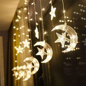 Hanging Moon Star LED String Curtains Lights - Image 5