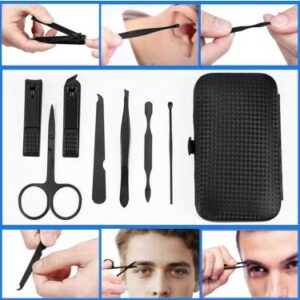 7 PCs QURIPE  Manicure set, Nail Clippers Kit, Stainless Steel Manicure Kit, Nail Clipping Tools Portable Travel Grooming Kit - Image 3