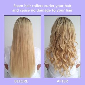 Pack of 10 Hair Rollers Papilotten Hair Rollers, Curls Without Heat Foam Curlers for Women (Random Color) - Image 3