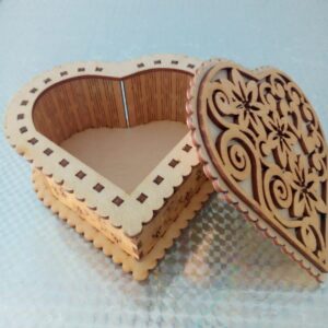 Wooden Heart Shape Jewelry Box - Image 1