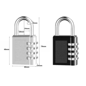 4 Dial Digit Combination Padlock Heavy Duty Weatherproof Code Resettable Changeable Lock Outdoor Use For Door Cabinet Safely 400g - Image 3