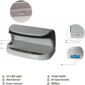 Portable Handy Small UV Counterfeit Detector Bank Note Detector Money Checker with Battery | Note Checker | Fake Note Detector? - Image 2