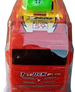 Double decker Trailer Truck | Car Carrier Truck with 4 Cars Included Toy for Kids (Random color) - Image 1