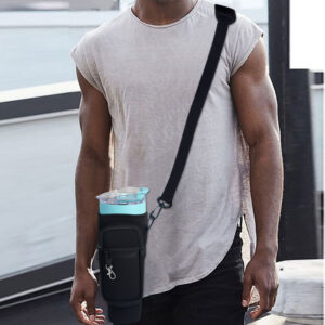 Water Bottle Carrier Bag with Phone Pocket for Stanley Quencher Cup with Handle Water Bottle Holder Pouch - For 1200 ML Bottle - Image 5