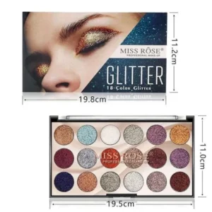 Miss Rose 18 Colors Sequins Glitter Powder High Gloss Pearly Eye shadow Palette - Image 1