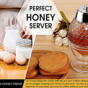 Honey Juice Syrup Dispenser Pot Jar For Kitchen Bee Drip Storage 200 ml - Image 4
