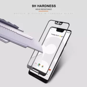 Google Pixel 3 XL Screen Glass Protector HD Edge to Edge Tempered Glass For Pixel 3XL - Black - Image 2