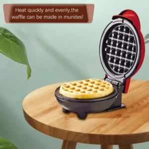 Mini Waffle Maker Breakfast Machine Non Stick Easy Clean  (random color ) - Image 3
