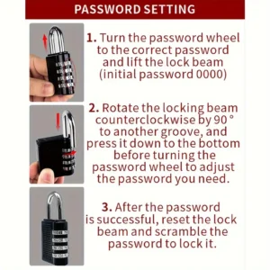 3 Digit Combination Padlock for locker Luggage suitcase Travel bag (Random color) - Image 2