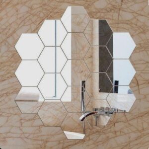 Hexagon Shape Acrylic Mirror Wall Stickers (18 Pc Set) - Image 2