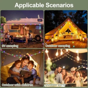 Hanging lantern with garland, camping atmospheric garland, rechargeable LED garland 9 m - Image 3