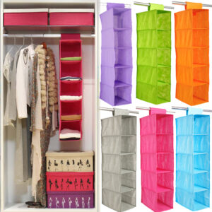 5 Shelf Clothes Hanging Organizers Pant Organizer Wardrobe Section Storage Closet Organiser  (random color) - Image 5
