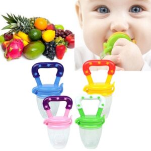 Baby Solid Baby Fruit Pacifier Fresh Fruit Feeder Infant Teething Toy Nibbler Teether Pacifier Safe Silicone Pacifier (Random Color) - Image 3