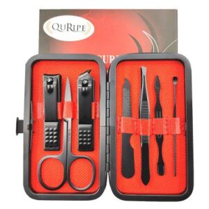 7 PCs QURIPE  Manicure set, Nail Clippers Kit, Stainless Steel Manicure Kit, Nail Clipping Tools Portable Travel Grooming Kit - Image 2