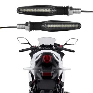 Pack of 2 pair(4pcs) - Audi Flow Style Led Motorcycle Turn Signals Indicator Amber Light - Image 2