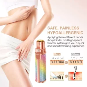 Blawless 2 in 1 eyebrow trimmer | 2 In 1 Hair Remover Chargeable , Multi Attractive Color With USB Charging Cable And Cleaning Brush - Image 3