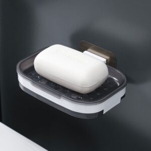 Wall Mounted Soap Holder with Draining Tray Holder For Bathroom | Bar, Holder Rack For Shower Wall, Kitchen, Bathroom(random color) - Image 3