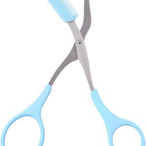 Scissors Eyebrow Trimmer Scissors Comb Stainless Steel Brow Hair Scissors Clips Shaping Grooming Trimmer Makeup Accessories(random color) - Image 3