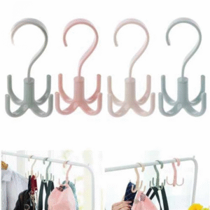 1/4Pcs Rotatable Hook Wardrobe Bag Rack Organizer Holder for Closet Scarf Belt Shoes Hanging Storage Hooks(random color) - Image 2