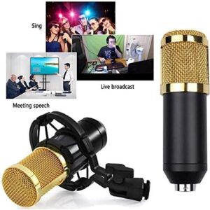 Professional Condenser Microphone - Podcast Mic Set Condenser Microphone With Rechargeable Auxiliary Background For Karaoke Singing, Youtube Recording Mic Set For Youtube | Mic Kit - Image 2