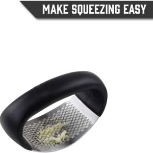 Garlic Press Rocker - Stainless Steel Garlic Press, Versatile Garlic Crusher, Easy to Use and Store Garlic Mincer ? Effortless Cleanup and Dish Safe Garlic Grater(random color) - Image 1