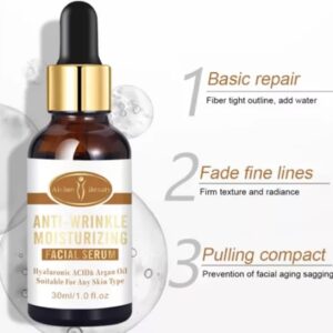 AICHUN BEAUTY Anti-Wrinkle Moisturizing Facial Serum Hyaluronic Acid Argan Oil | Suitable For Any Skin Type | 30ml | 1 fl.oz - Image 3