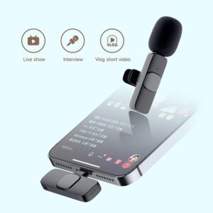 WIRELESS MIC K9 Dual Microphone Mic Plug & Play USB Type C Plug Wireless Lavalier Microphone - Image 4