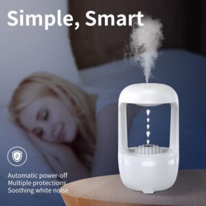Cool Mist Humidifiers for Bedroom with Cute Water Drops & Light Effects, Small Room Air Diffuser for Baby, Home, Office - Image 3