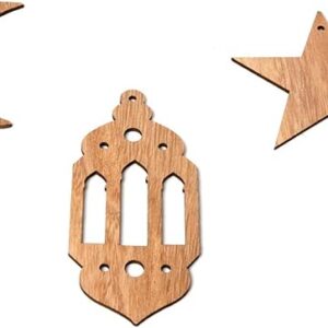 Ramadan Kareem Decorations chain Wooden material (10pec) - Image 2