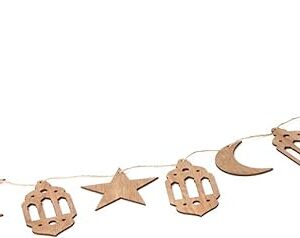 Ramadan Kareem Decorations chain Wooden material (10pec) - Image 1