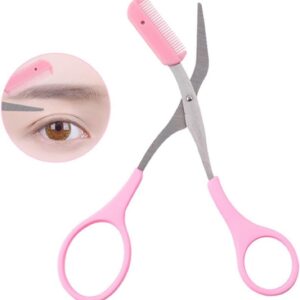 Scissors Eyebrow Trimmer Scissors Comb Stainless Steel Brow Hair Scissors Clips Shaping Grooming Trimmer Makeup Accessories(random color) - Image 5