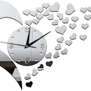 Heart Shape Acrylic Wall Clocks (SLIVER) - Image 1