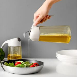 Glass Oil Bottle & Dispenser Jug Dual-purpose Oil Dispenser For Pouring And Spraying, High-pressure sprayer for even oil distribution 450ml (random color) - Image 5