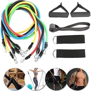 High Quality Portable Resistance Bands With Handles, Resistance Tubes & Workout Bands Exercise Band Elastic Pull Rope 11 Pcs Set - Image 4