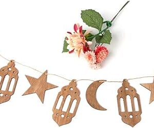 Ramadan Kareem Decorations chain Wooden material (10pec) - Image 5
