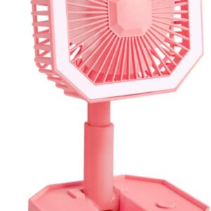 Portable Folding Fan | Desktop Fan Retractable Adjustable Table Cooling Plastic Fan | Summer Outdoor Indoor Work Personal with Night Light (Random Colors) - Image 5
