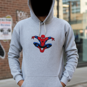 New Summer Collection Full Grey Hoodie SPIDER MAN Printed For Girl And Boys - Image 2