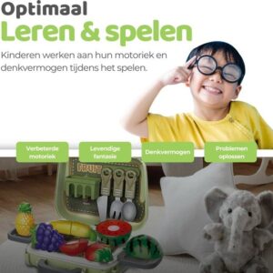 Toy Kitchen Suitcase Set ? Fruit & Cutlery Play Set | Kitchen Role Play Toy with Utensils for Boys & Girls - Image 4