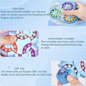 3-in-1 Fidget Spinner Magic Bean Rotating Cube Toy ? Double Flip Triangle ? Bath Toy ? Brain Training Handheld Puzzle Toy ? New ? For Kids - Random Color - Image 1
