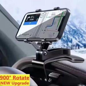 Dashboard Car Phone Holder ABS ? 360? Rotatable Mobile Phone Sun Visor & Rear View Mirror Mount Support for Smartphones