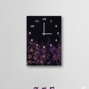 Elegant Floral Digital Printed Wooden Wall Clock ? 12x16 Inches Decorative Hanging Clock (Battery Not Included) - Image 1