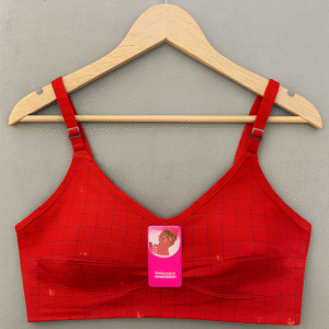Jersey Print Bra ? Comfortable Everyday Wear (Red) - Image 2