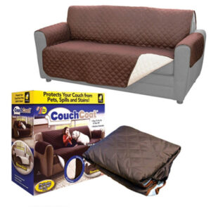 (double SofaR COVER) EVERSIBLE WASHABLE COUCH Sofa COAT COVER - Brown - Image 3